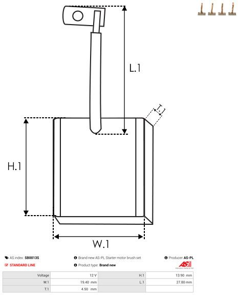 Süsinikuhari, starter, AS-PL SB0013S