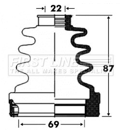 First Line FCB2863 Bellow, drive shaft