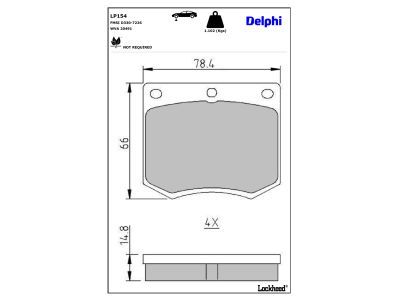 DELPHI LP154 - Brake Pad Set, disc brake