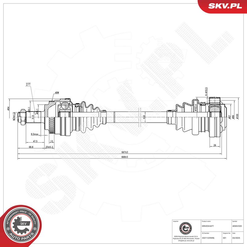 ESEN SKV 40SKV320 Pusašis