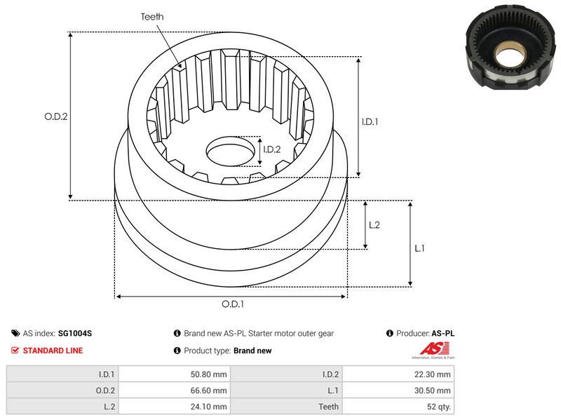 AS-PL SG1004S Repair Kit, starter