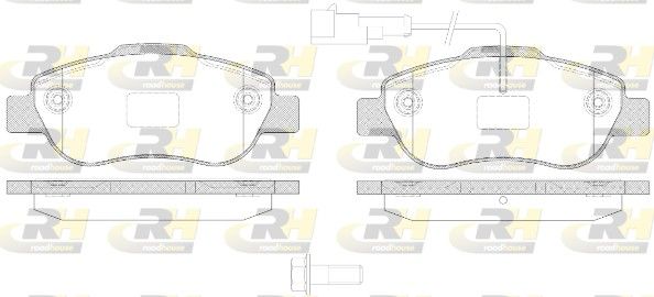 Комплект гальмівних накладок, дискове гальмо, Roadhouse 21100.21