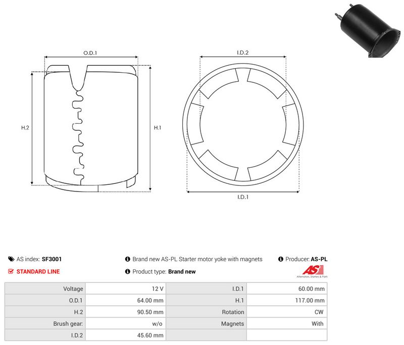 Mähis, starter, AS-PL SF3001