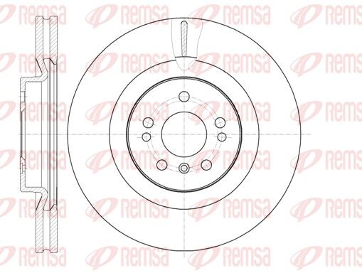 Гальмівний диск, передня вісь, з вентиляцією, 350мм, кількість отворів 5, Remsa 61030.10