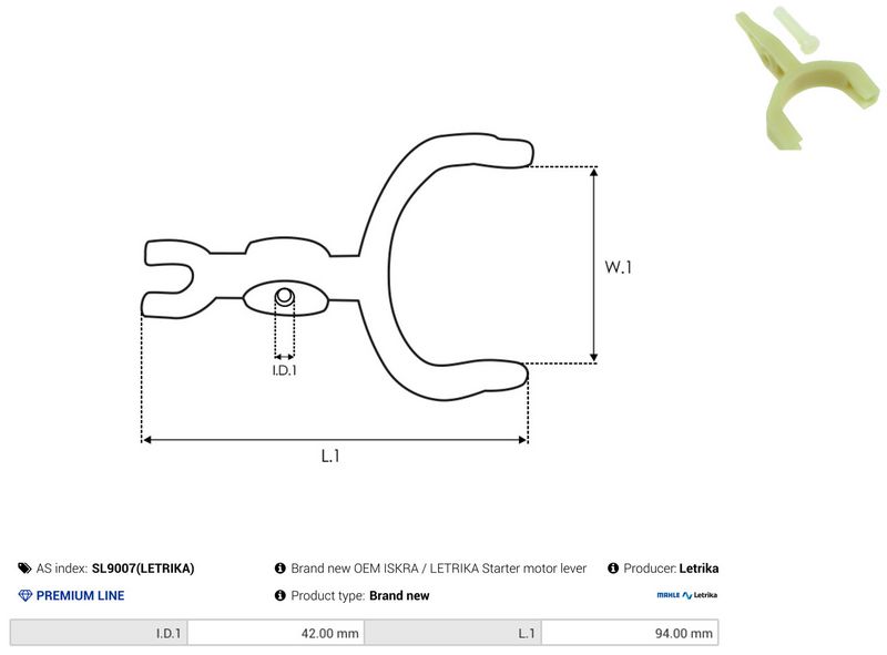 AS-PL SL9007(LETRIKA) Starter Lever, carburettor