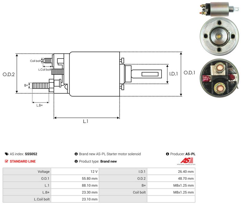 AS-PL SS5052 Solenoid Switch, starter