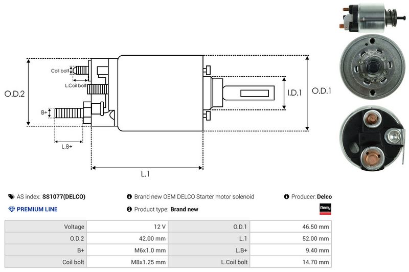 AS-PL SS1077(DELCO) Solenoid Switch, starter