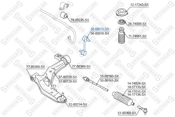 STELLOX 56-00015-SX Link/Coupling Rod, stabiliser bar