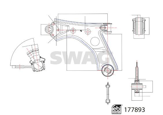 SWAG 33 10 4356 Control/Trailing Arm, wheel suspension