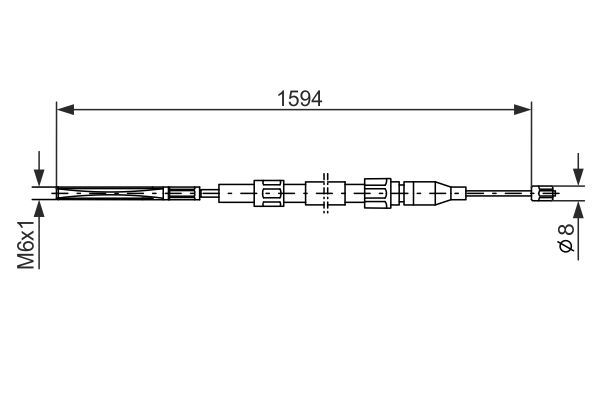 BOSCH Volkswagen трос ручн. тормозной передний Polo 85-94