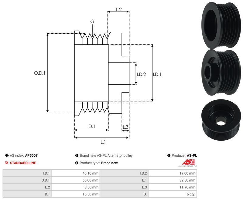 Rihmaratas, generaator, AS-PL AP5007