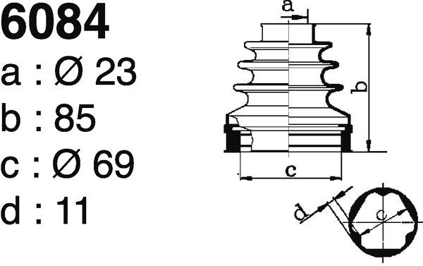 DEPA 6084 Bellow Kit, drive shaft