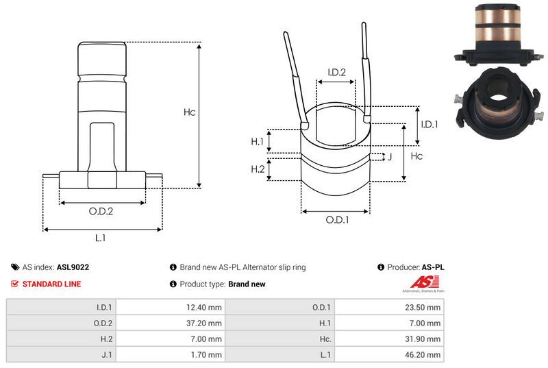Rõngas, generaator, AS-PL ASL9022