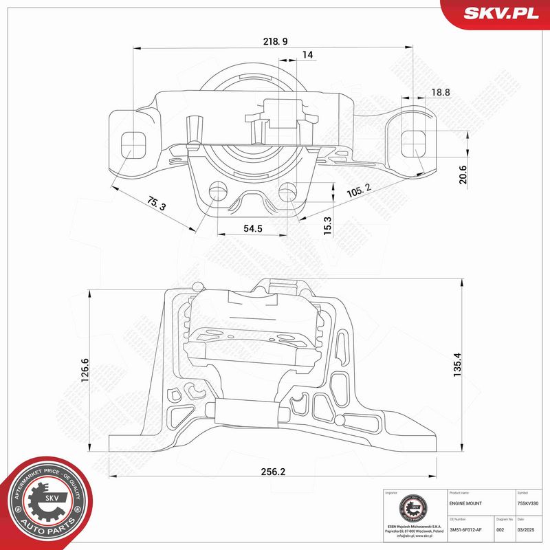 ESEN SKV 75SKV330 Mounting, engine