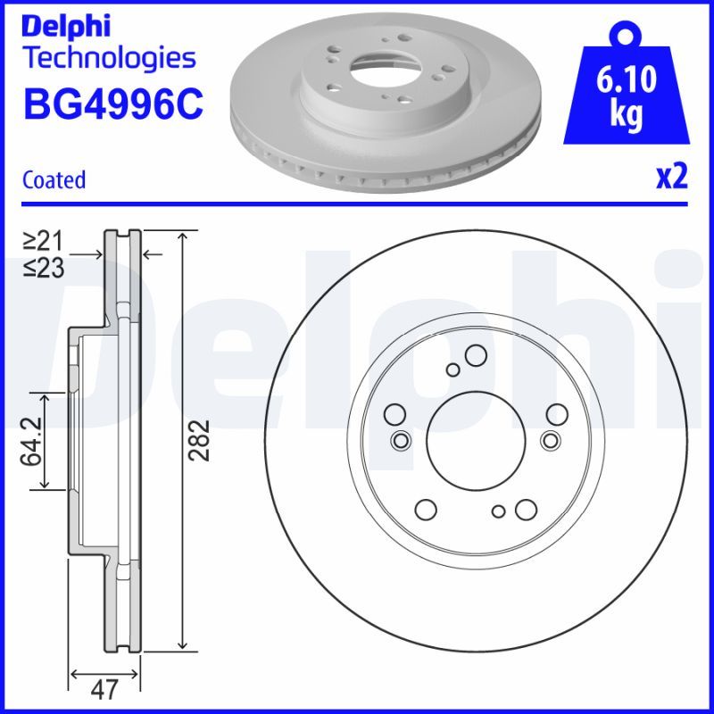 Гальмівний диск, Delphi BG4996C