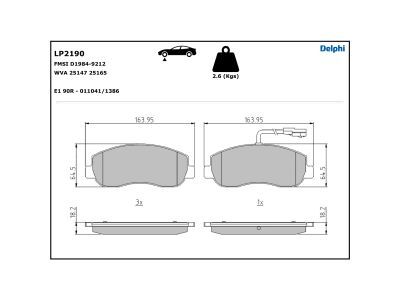DELPHI LP2190 Brake Pad Set, disc brake