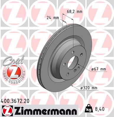 Гальмівний диск, Zimmermann 400367220