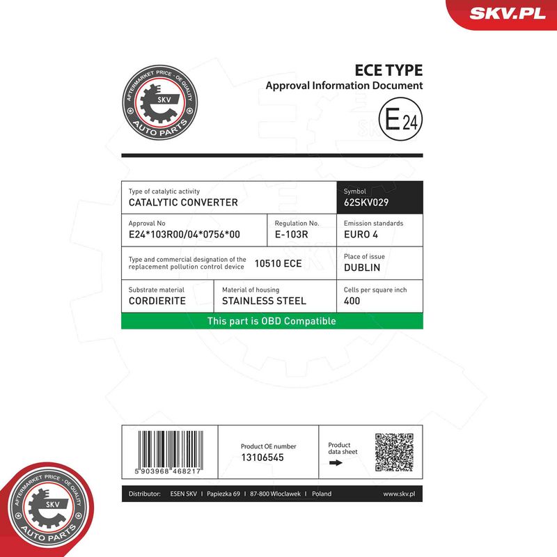 Katalüsaator, ESEN SKV 62SKV029