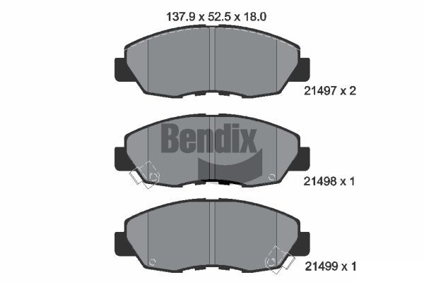 BENDIX Braking fékbetétkészlet, tárcsafék BPD1802