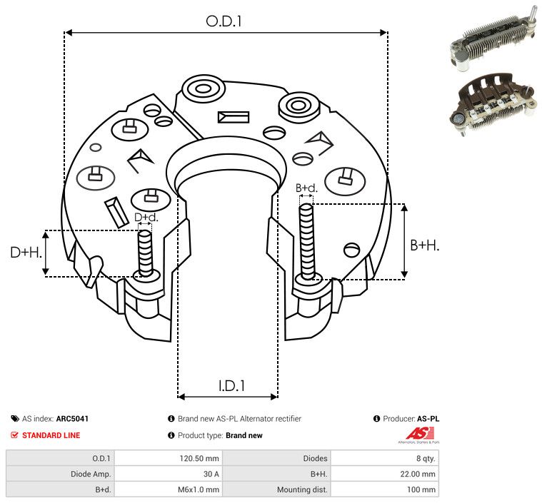 AS-PL ARC5041 Rectifier, alternator