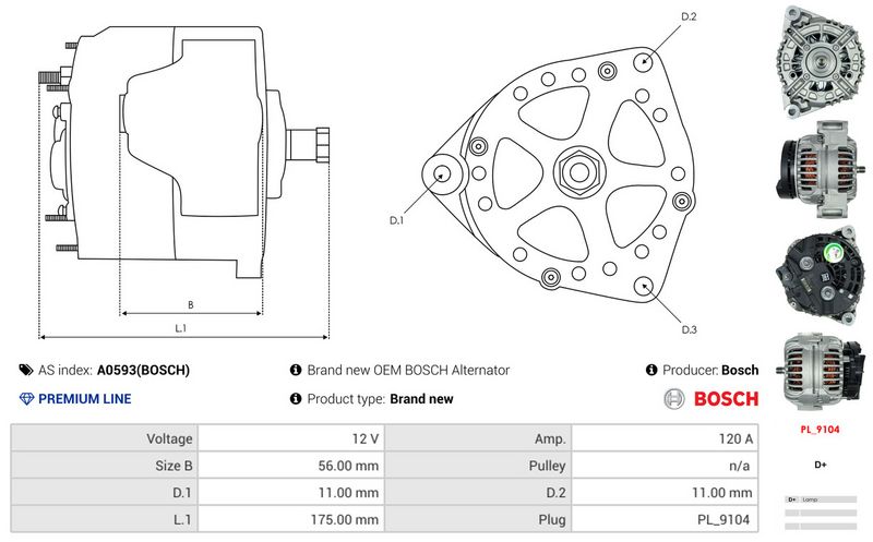 AS-PL A0593(BOSCH) Alternator