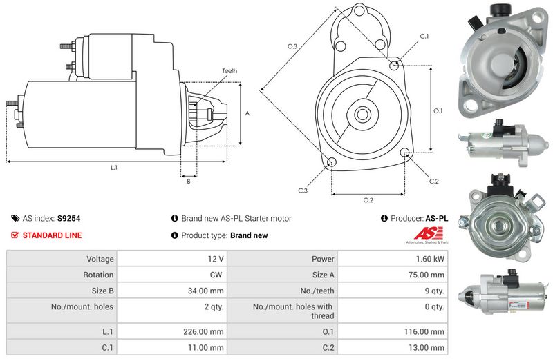 AS-PL S9254 Starter