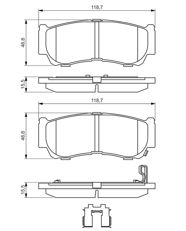 BOSCH 0986494628 Brake Pad Set, disc brake