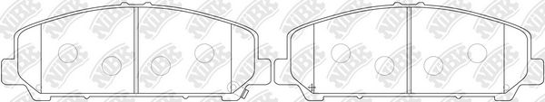 Комплект гальмівних накладок, дискове гальмо, Nibk PN0841