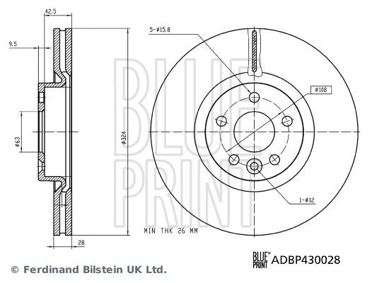 BLUE PRINT ADBP430028 Brake Disc