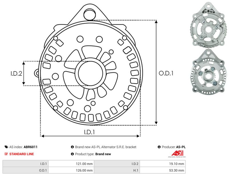 AS-PL ABR6011 Protective Cap, alternator