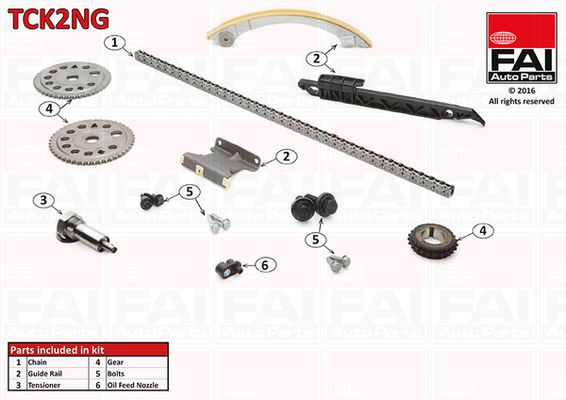 Комплект ланцюгів привода, Fai Autoparts TCK2NG