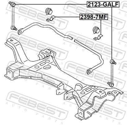 FEBEST 2398-7MF Bracket, stabiliser mounting