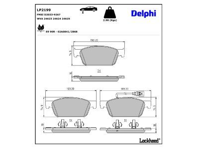 DELPHI LP2199 Brake Pad Set, disc brake