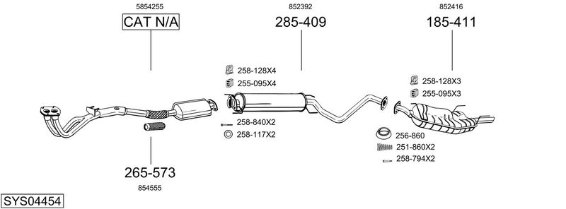 BOSAL kipufogórendszer SYS04454