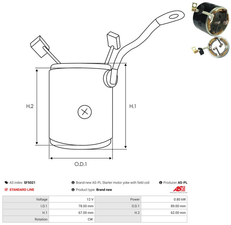AS-PL SF5021 Field Winding, starter