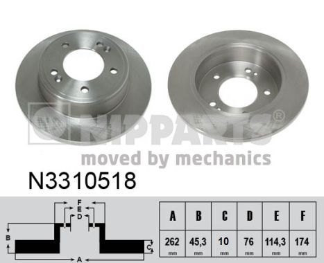 NIPPARTS féktárcsa N3310518