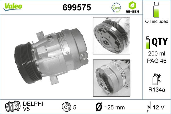 VALEO Compressor, airconditioning 699575