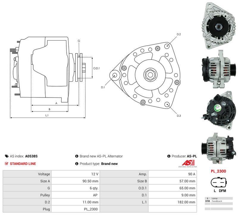 Generaator, AS-PL A0538S