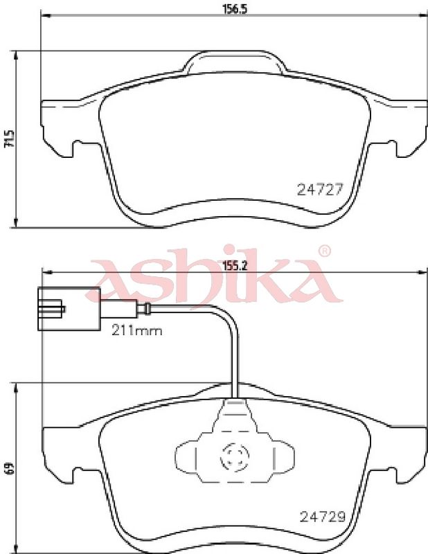 ASHIKA 50-00-0221 Brake Pad Set, disc brake