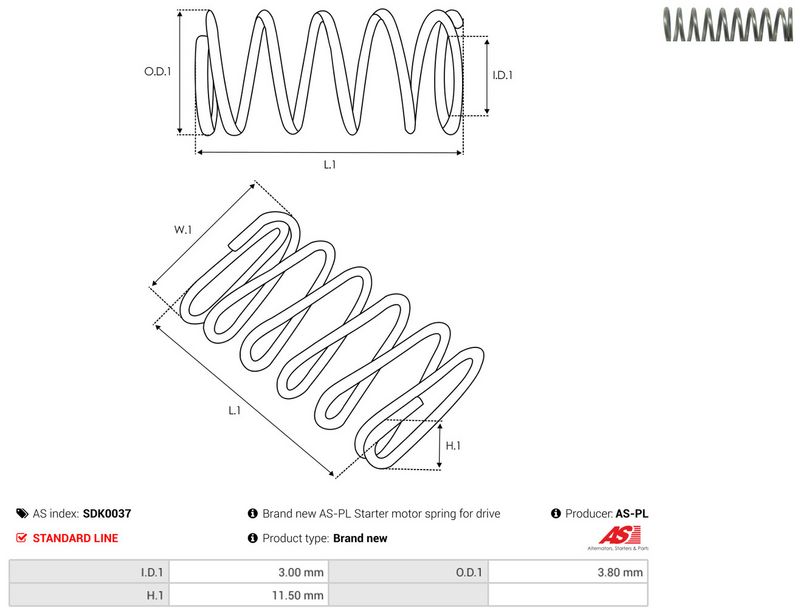 AS-PL SDK0037 Repair Kit, starter