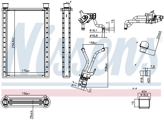 NISSENS 707281 - Heat Exchanger, interior heating