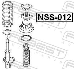 Опора, амортизатор, задня вісь з обох боків, NISSAN X-TRAIL T30 200­0-2006) /NSS-012 (шт.), Febest NSS-012