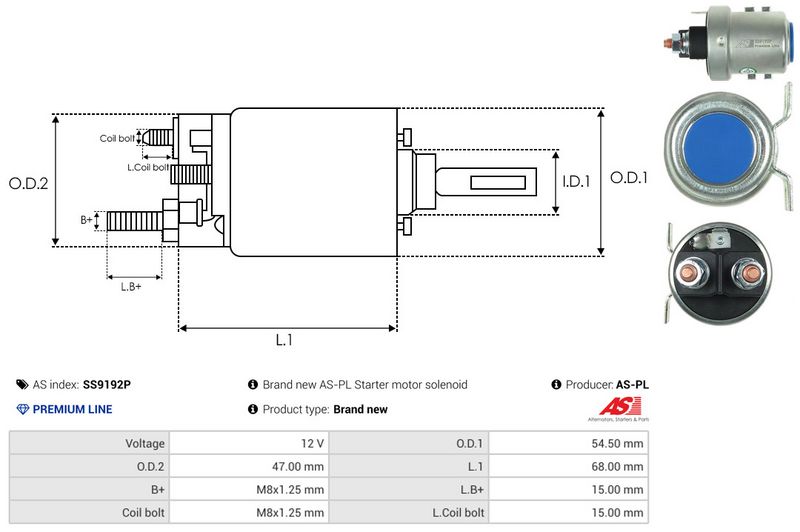 Magnetlülitus, starter, AS-PL SS9192P