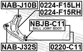 Важіль підвіски, підвіска коліс, Febest 0224-F15LH