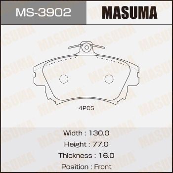 Комплект гальмівних колодок, Masuma MS3902