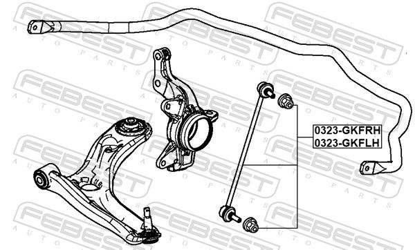 Тяга/стійка, стабілізатор, Febest 0323-GKFLH