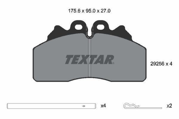 Комплект гальмівних накладок, дискове гальмо, Textar 2925601
