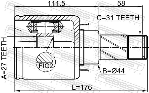 FEBEST 2911-FLIIMTLH Joint Kit, drive shaft