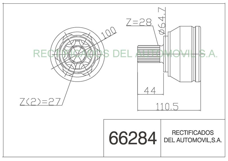 AUTOREC Rectificados 66284 - Joint Kit, drive shaft
