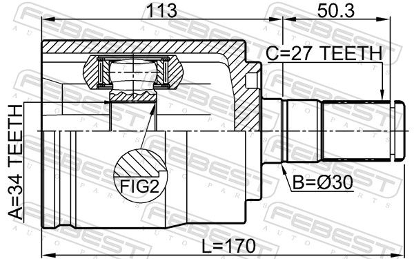 FEBEST 1411-KORLH Joint Kit, drive shaft